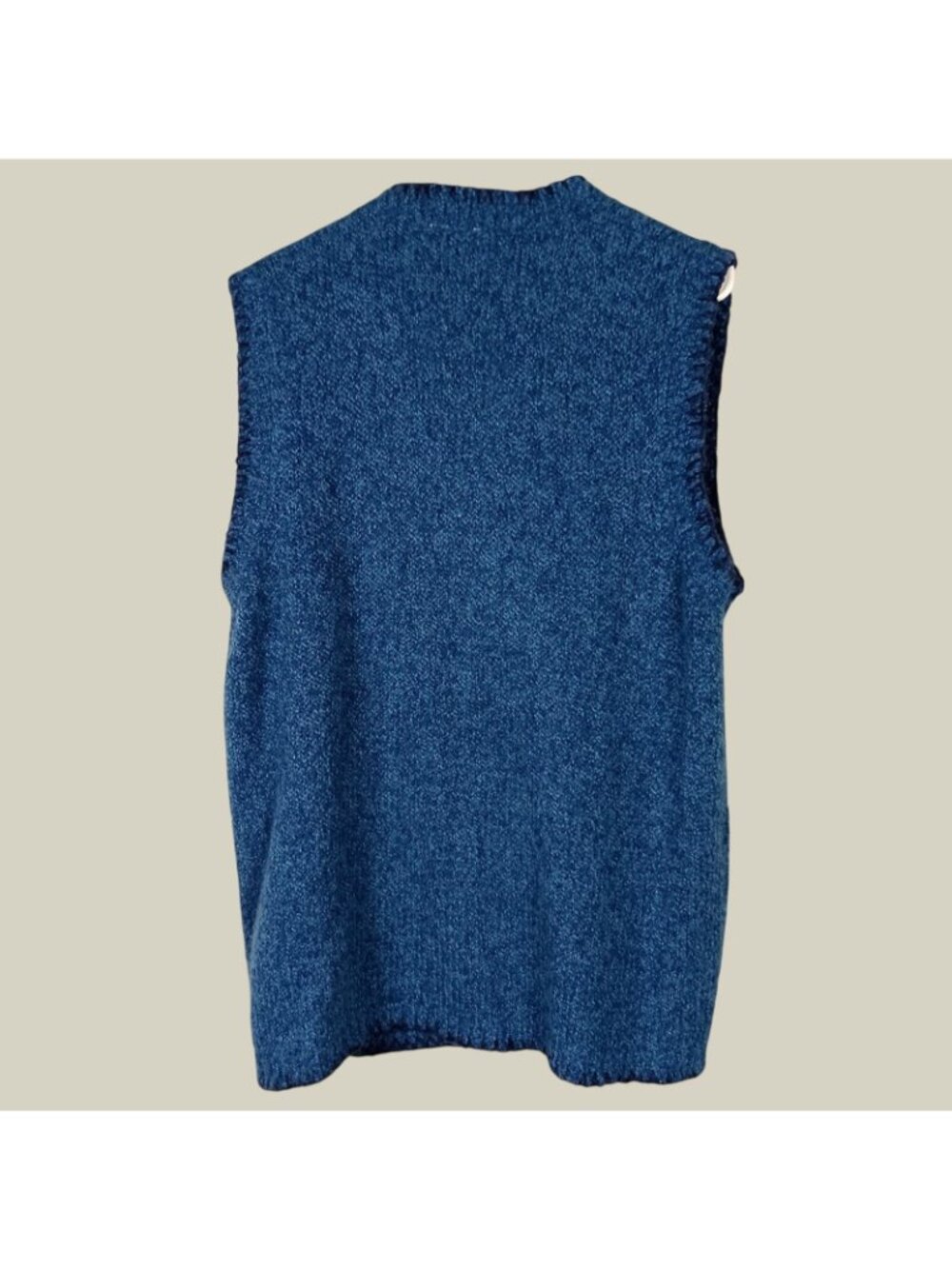 Turquoise Bejeweled Blue Marled Knit Toggle Vest Womens 2X Butter Mom Eclectic - Picture 7 of 10